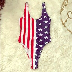 American Flag One Piece Swim Bathing Suit